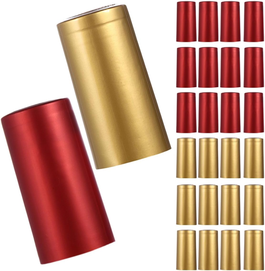 400pcs Heat Shrinkable Caps for Wine Bottles, Pvc Bottle Shrink Wrap Seals with Red and Gold Colors, Wine Storage Supplies for Home Brewing and Bottling