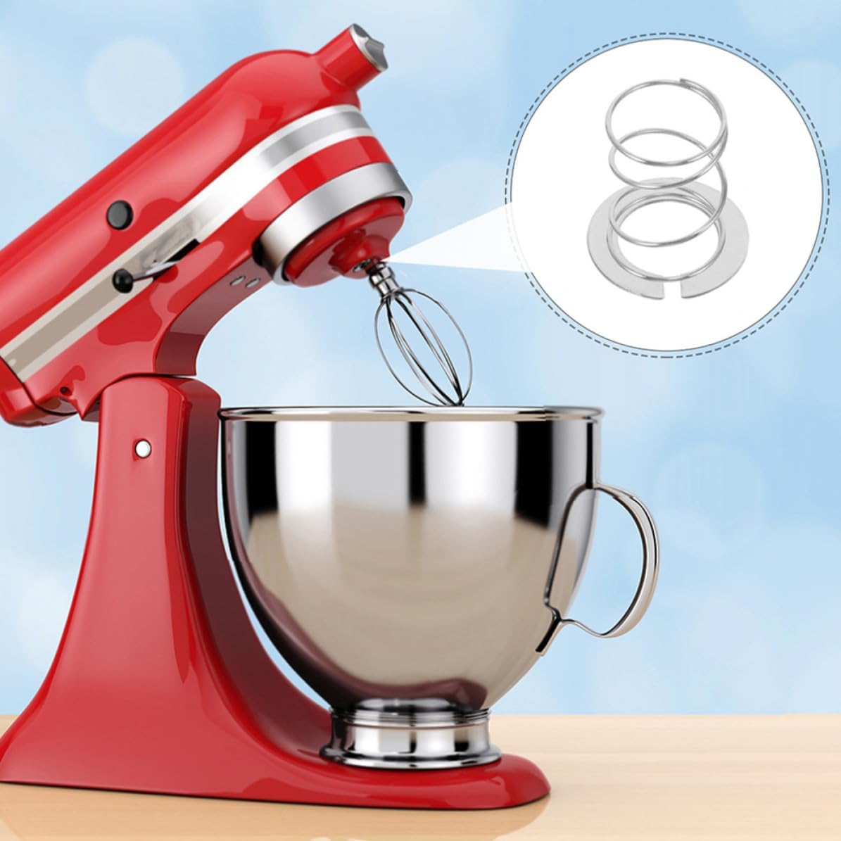 Quick Install Blender Spring and Washer Set Stainless Steel Sturdy Component for Stand Mixer Replacement Parts in Silver