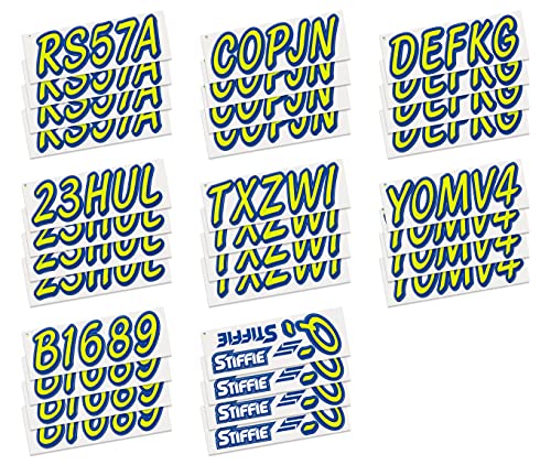 Image of STIFFIE Whipline Solid Atomic Green /Navy 3 inch Alpha-Numeric Registration Identification Numbers Stickers Decals for Boats & Personal Watercraft