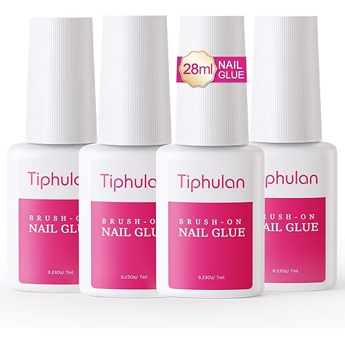 28ml Brush On Nail Glue for Press On, Acrylic Nails - Super Strong, Durable & Long-Lasting, Mess Free, Travel Friendly, 0.92 oz(4PCS)