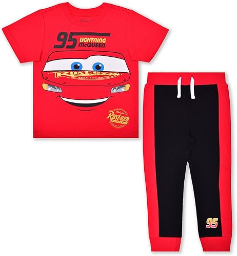 Disney Cars - Conjunto de camiseta y pantalones para niños pequeños