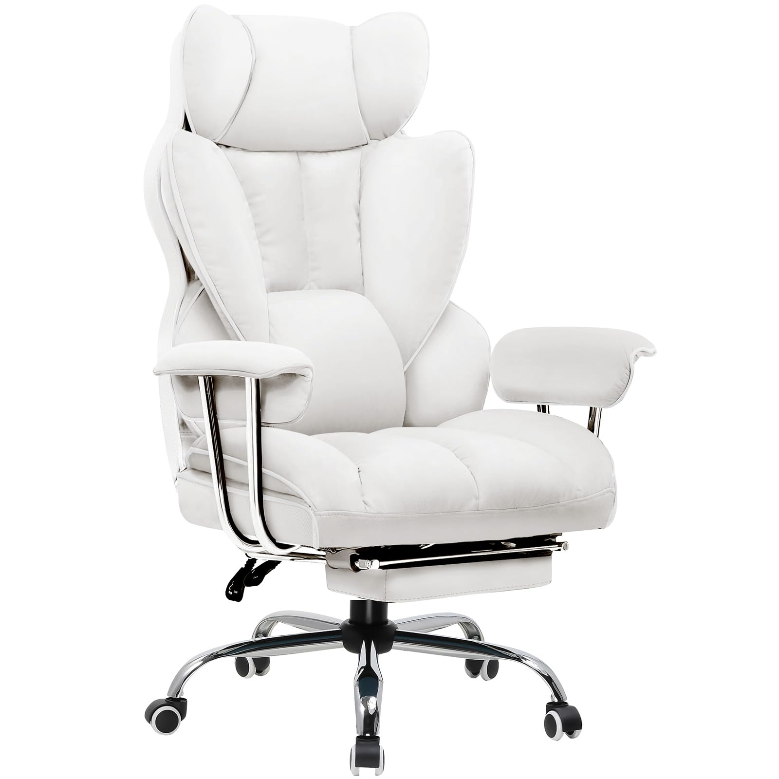 GTPLAYER Sedia Gaming Ergonomica Sedia da Gaming Reclinabile Sedia Ufficio con Poggiapiedi Sedia Gamer Schienale Regolabile per Lavoro e Gioco Bianco