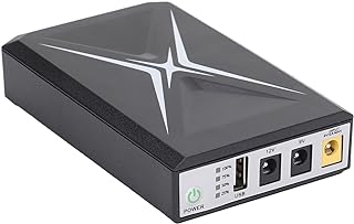 Mini UPS Battery Backup Uninterruptible Power Supply for Router, Modem, CCTV Security Camera and Smartphone, 10400mAh 18Wh with USB 5V 2A DC9V 2A 12V 2A Output