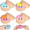 4PC Dumpling Squishy Toys,Colorful Giant Mystery Dumplings Squishy with Food Steamer,Dumplings Fidget Sensory Toys Anxiety Relief,Taba Squishy,Cute Squishies Dumplings Stress Balls for Adults Kids