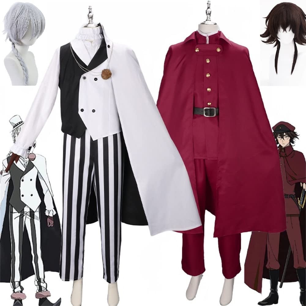 AMCA 文豪ストレイドッグス ニコライ・G 末広鉄腸 コスプレ衣装 ウィッグ付き コスチューム 変装 仮装 学園祭 文化祭 ハロウィン 漫遊展 舞台  撮影 cosplay イベント 人気 アニメ グッズ (ニコライ・G,L)