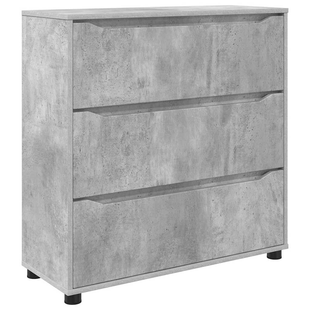 Armario de almacenamiento hormigón gris 80x31x81 cm madera