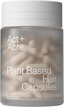 ACT+ ACRE, Thick + Full Hair Capsules, Biotin Supplement, 60ct | Bamboo, horsetail & vitamin C strengthen roots & add density, vegan, gluten-free, mint essenced