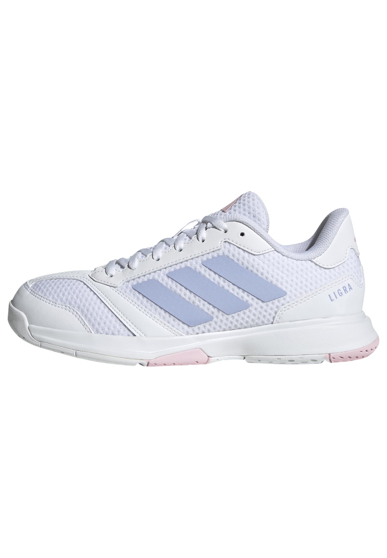 adidas Ligra 8 Womens Indoor Shoes, Cloud White/Violet Tone/Clear Pink, 4.5 UK