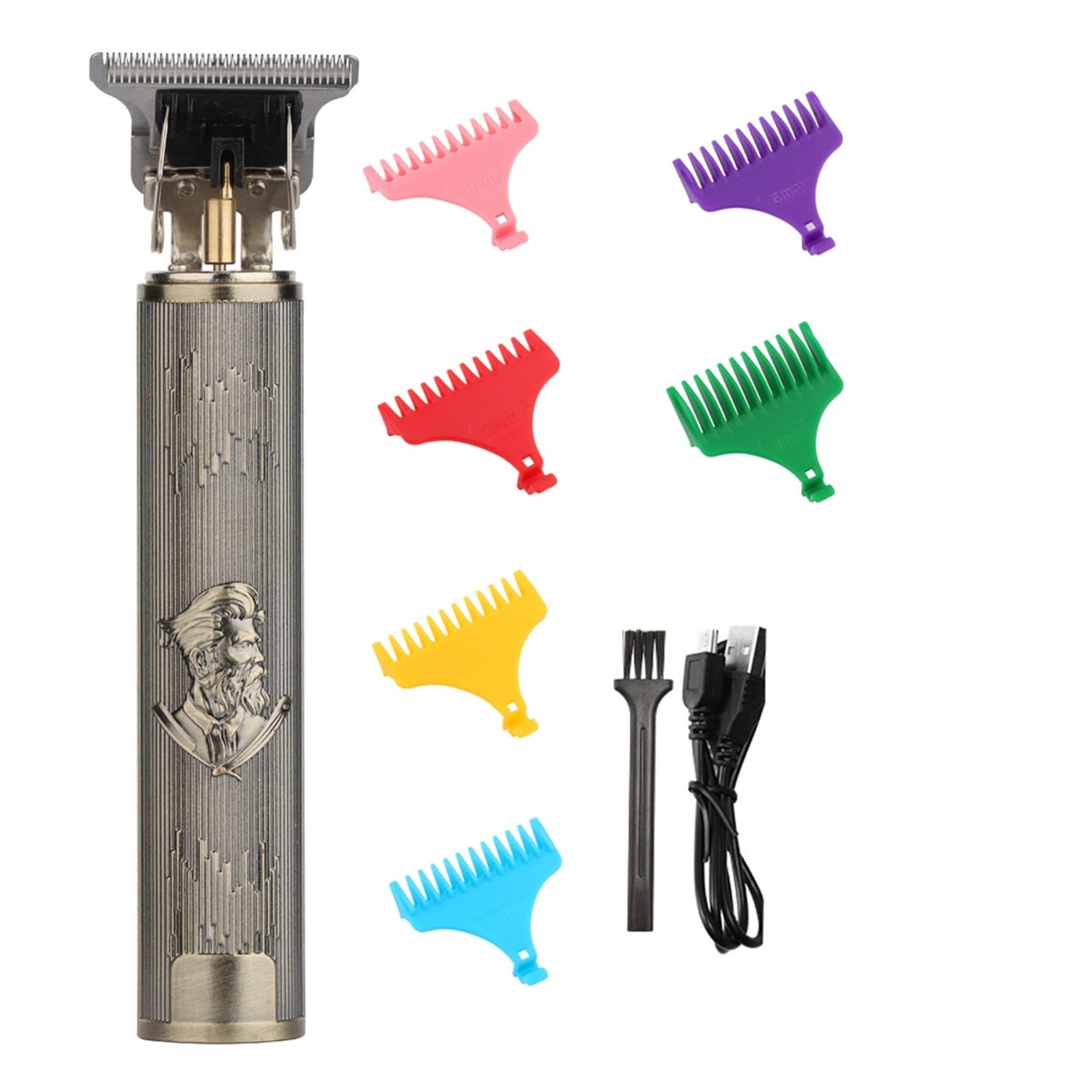 Rasoi vintage T9 elettrico senza fili tagliacapelli professionale capelli barbiere trimmer per uomini Clipper rasoio barba accendino (plastica 19)