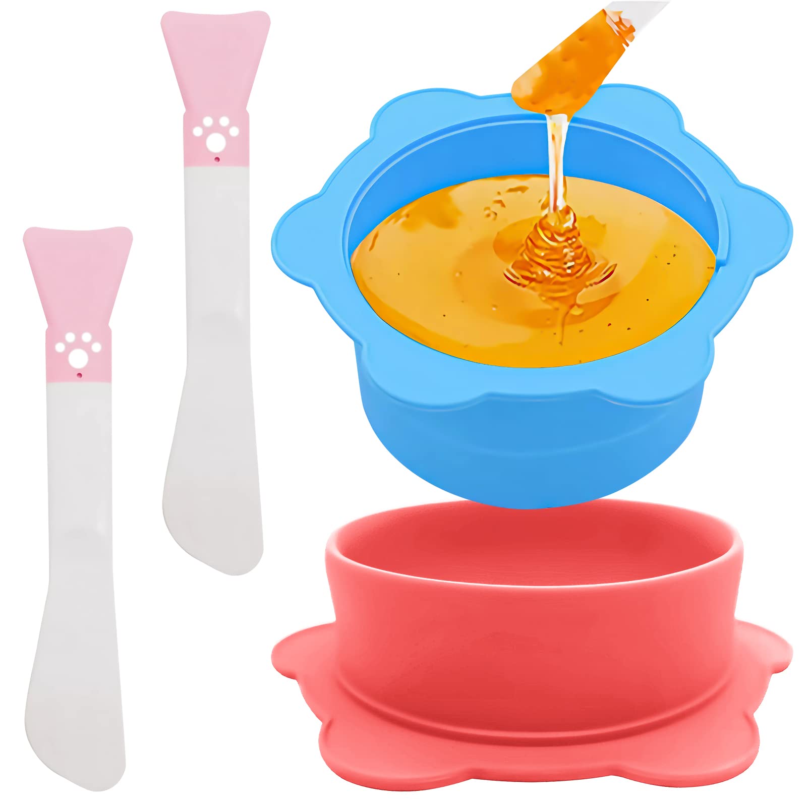 Senbos Waxing Kit Wax Warmer Liners, 2pcs Foldable Silicone Waxing Pot,Reuse Non-Stick Wax Melt Liner Replacement with 2 Spatula for Hair Removal