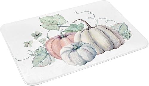 Miniatura 4 de Tapete de baño con diseño de calabaza, otoño, día de Acción de Gracias, tapete de espuma viscoelástica antideslizante, alfombra pequeña, suave,