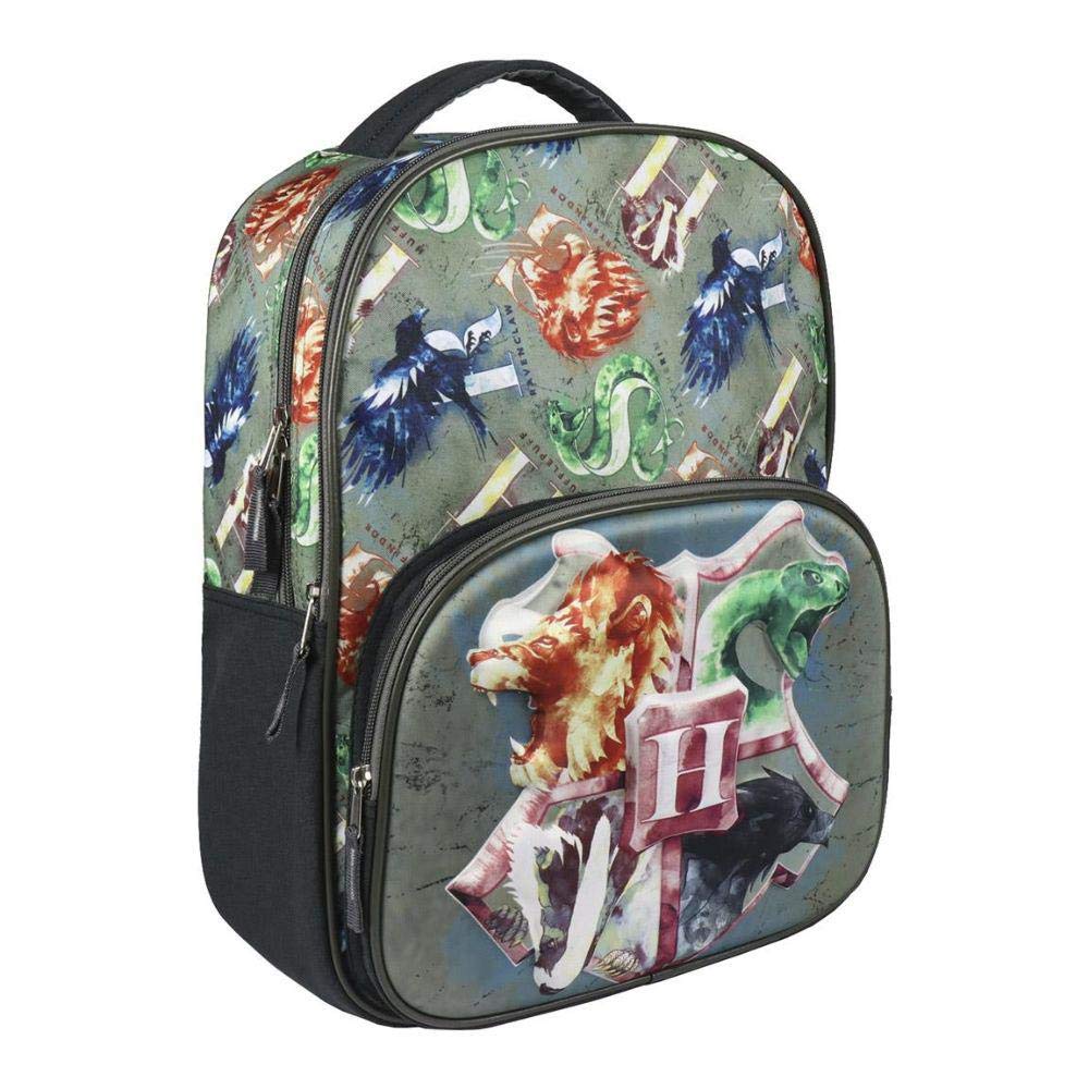 Artesania Cerda Mochila Escolar 3d Harry Potter Hogwarts Zaino, 41 cm, Grigio (Gris)