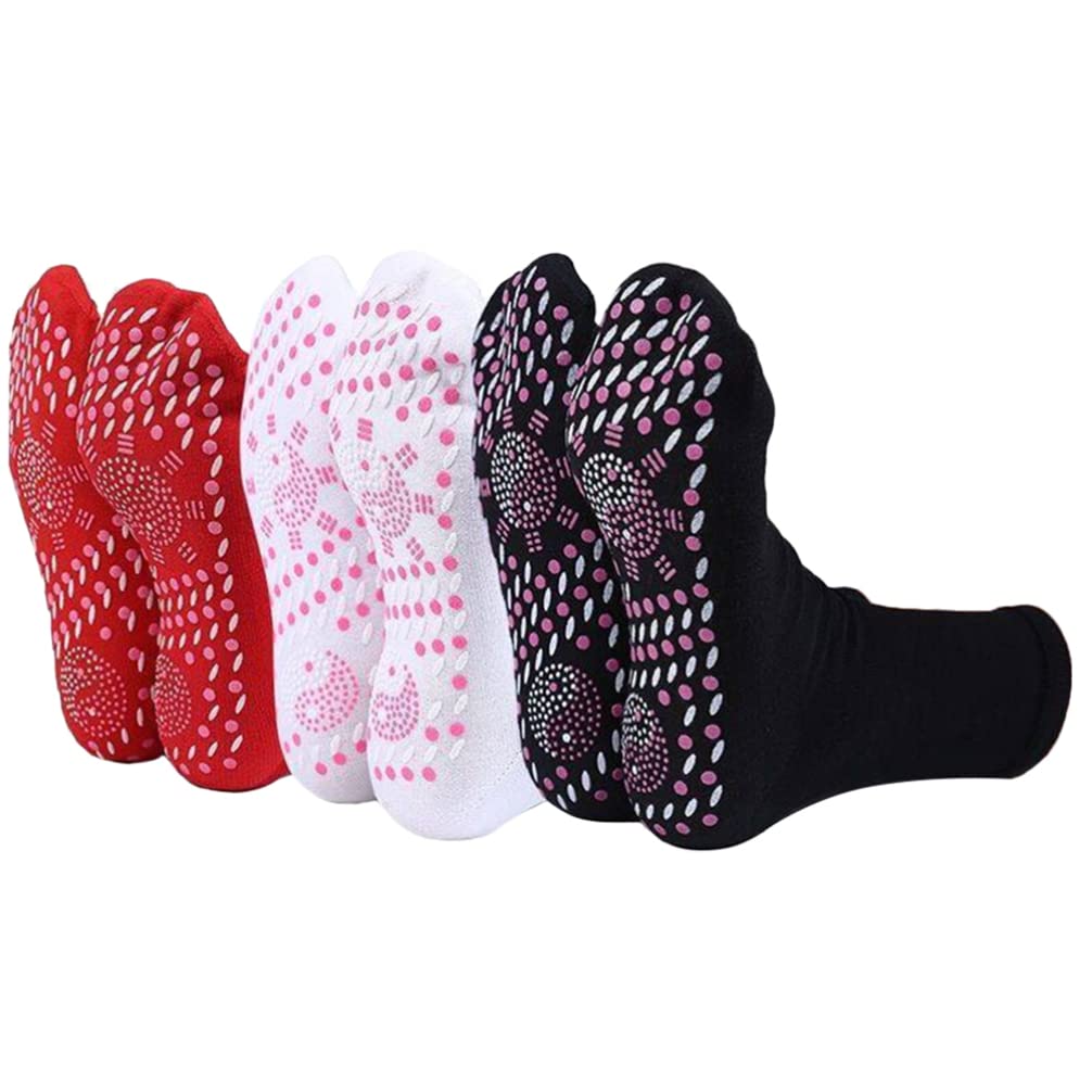 SUPVOX 6pcs Winter Socks Self-Heating Warm Cotton Sock Heated Magnetic Feet Massager Unisex Comfortable Anti-Freezing Socks
