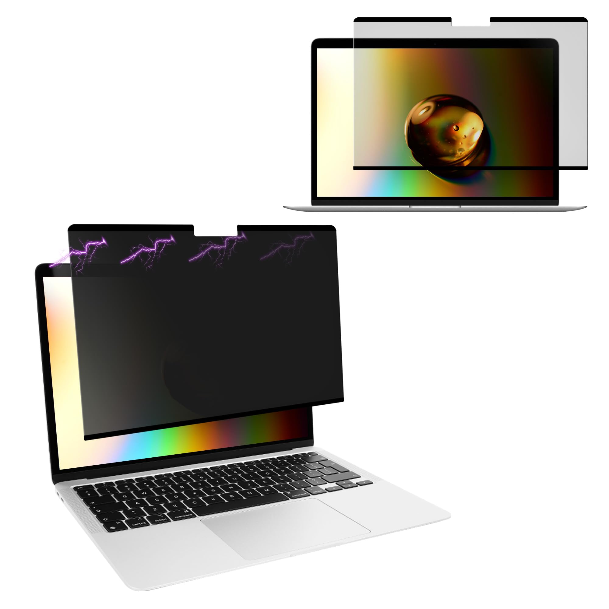 kwmobile Pellicola Privacy per Apple MacBook Air 13.3" M1 A2337 A2179 - Privacy Screen per Laptop - Filtro Schermo Protettivo Rimovibile e da Viaggio - Filtro Anti Luce Blu Magnetico