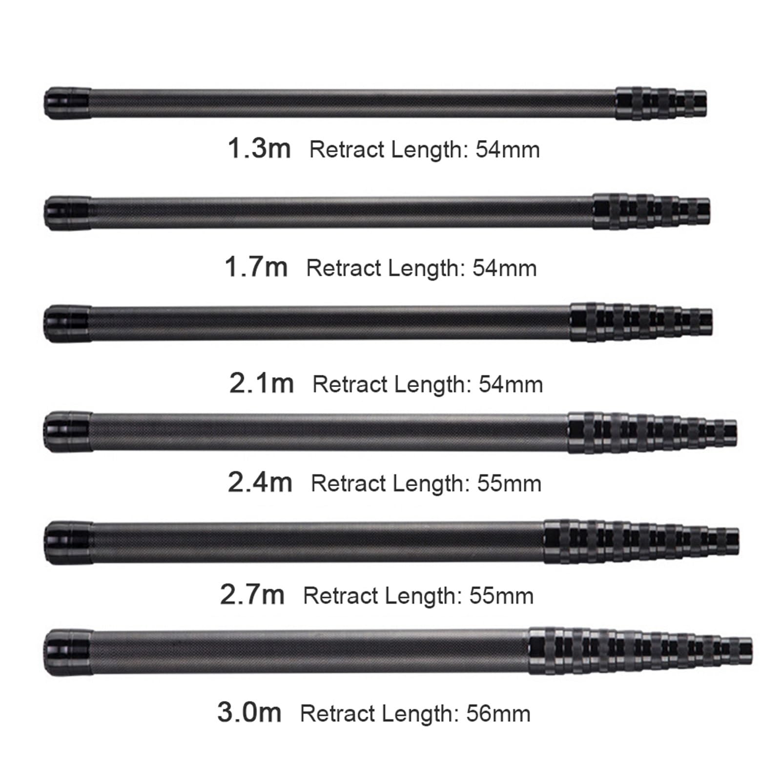 Retino da Pesca Canna da Pesca telescopica in Fibra di Carbonio, Asta for guadino da Pesca, Attrezzatura da Pesca alla Carpa, Accessori for canne da Pesca Portatili