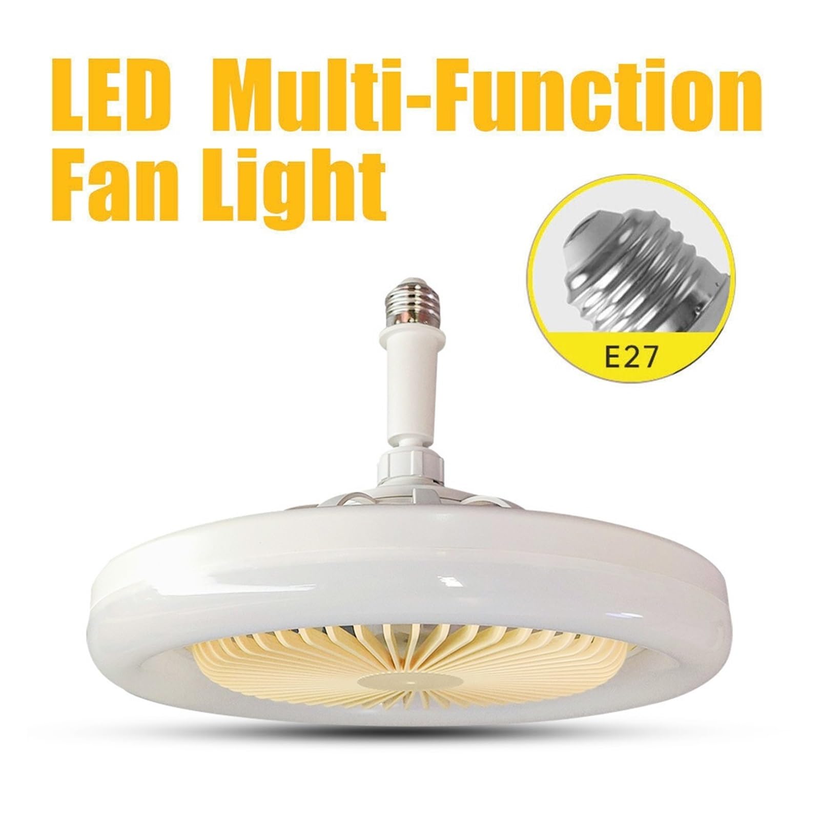 E27 LED Ventilatore da soffitto Lampada a 3 velocità Ventola di raffreddamento Telecomando Luce Dimmerabile Plafoniera elettrico ventilatore Raffreddamento Silenzioso(Style 2)
