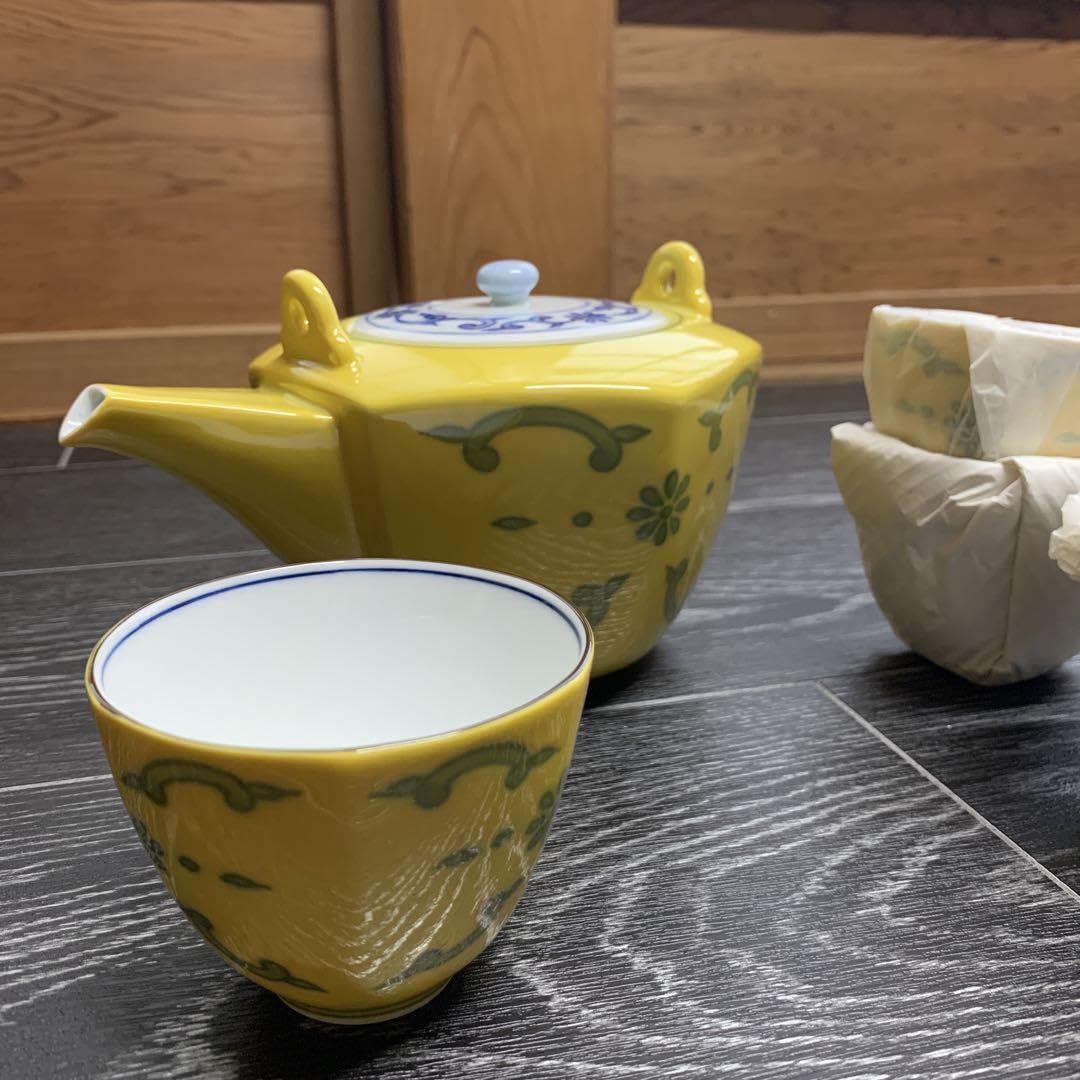 たち吉 黄交趾 茶器セット 2261 平安橘吉黄交趾茶器セット急須1客