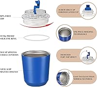 Vista 18 de Puraville Insulated Tumblers with Lid, 10 oz Travel Coffee Mug Stainless Steel Vacuum Cup, Leak Proof Reusable Double Walled Coffee Tumbler for Iced