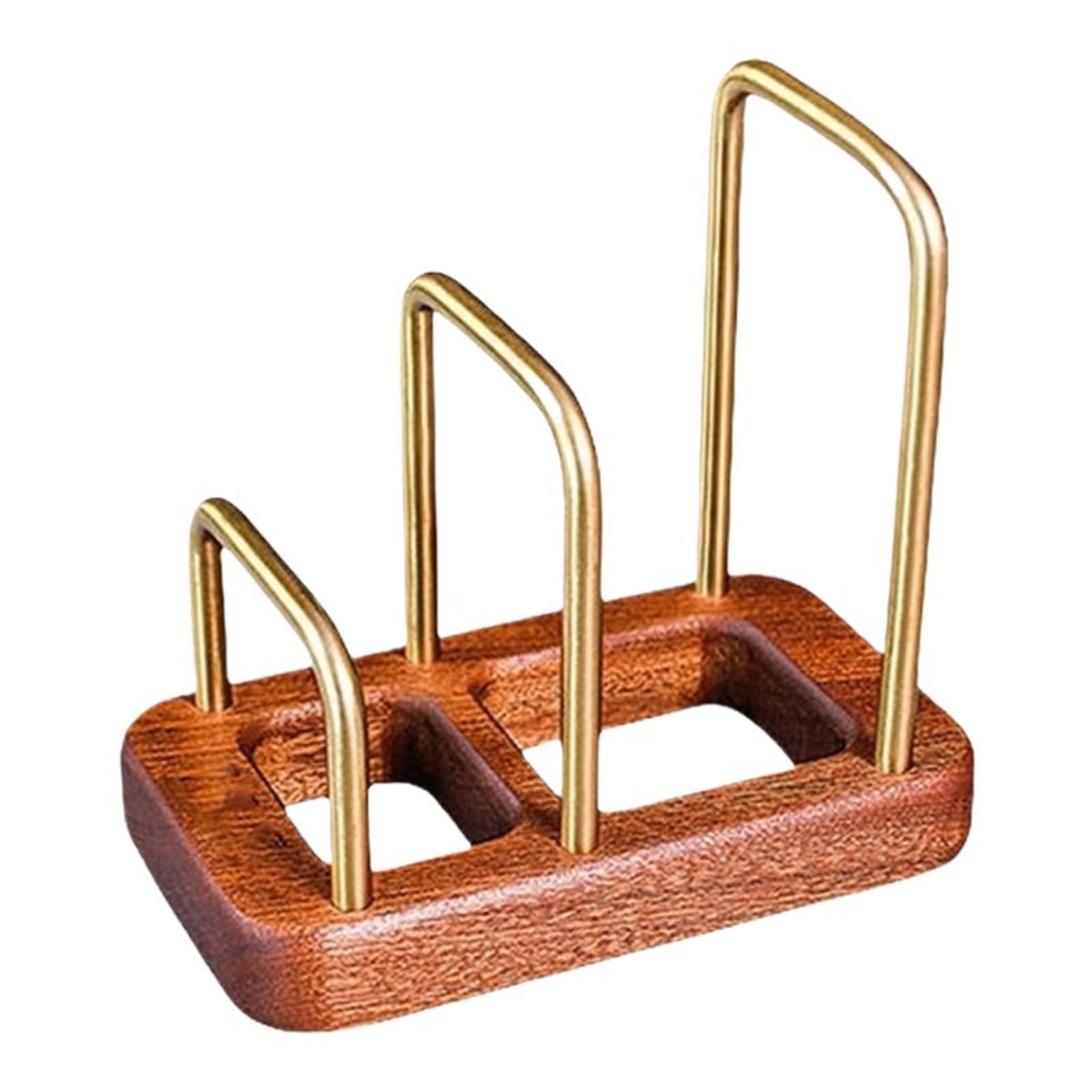 FonHNDG Cutting board holder Wooden Pan Storage Rack For Kitchen Countertop Cutting Boards Holder(Double mouth)