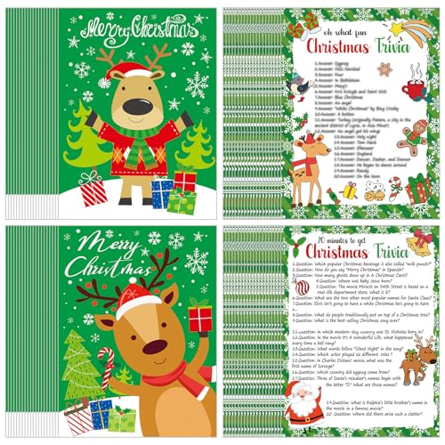 Syhood 80 Pcs Christmas Trivia Games Question and Answer Cards Fa...