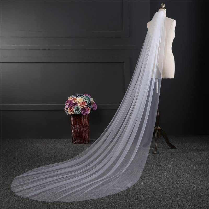 Velo de boda JFDBGU de tul nupcial con caída elegante de 2 metros 3