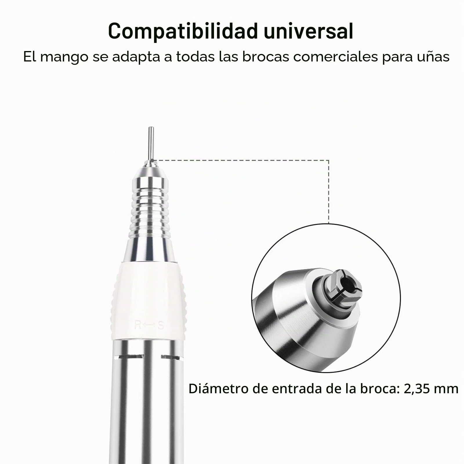 JSDA torno para uñas profesional 30000 rpm con pedal, potente, 4 fresas, baja vibración, bajo nivel de ruido, manicura y pedicura para quitar esmalte de uñas, gel y cutículas, blanco