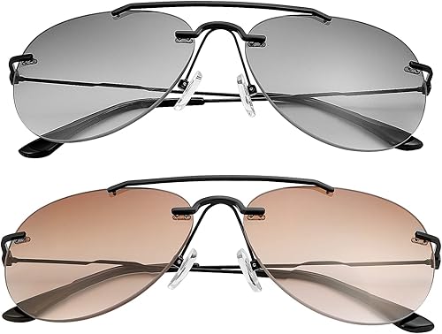 YIMI 2 pares de lentes de sol bifocales de lectura con protección UV400, lentes para leer el sol al aire libre, lentes de bloqueo de luz azul para