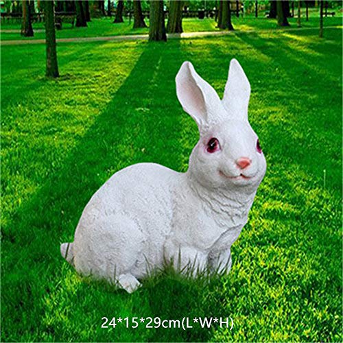 BRTTHYE Resin Bunny Rabbit Figurines Garden Decoration Outdoor Art Yard Animal Figurines Ornament