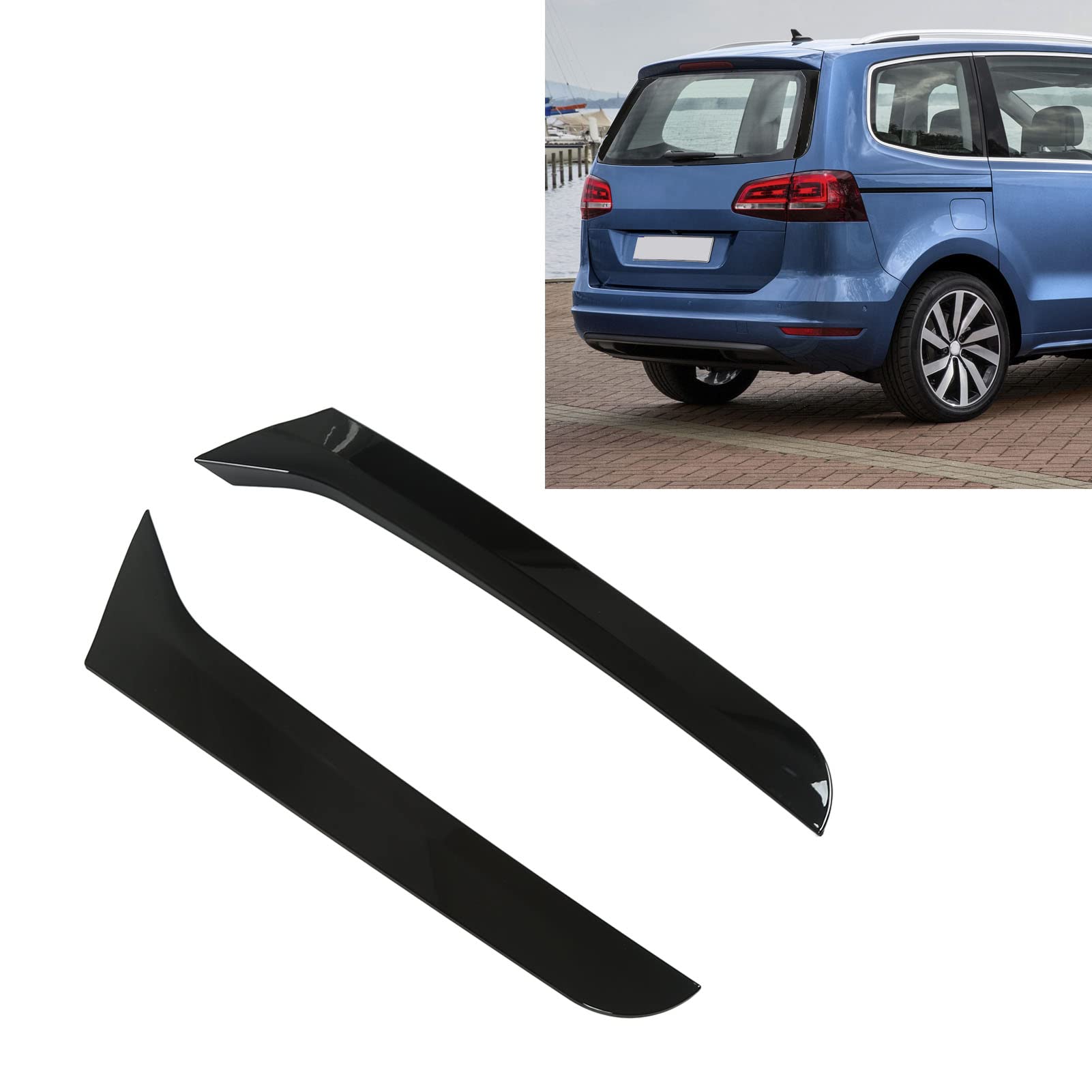 2 Stück Heckscheiben-Seitenflügelverkleidung, Heckscheibenspoiler, Glänzend Schwarz, Linke Rechte Seitenflügelabdeckung, Splitterverkleidung Für Sharan 2011-2022