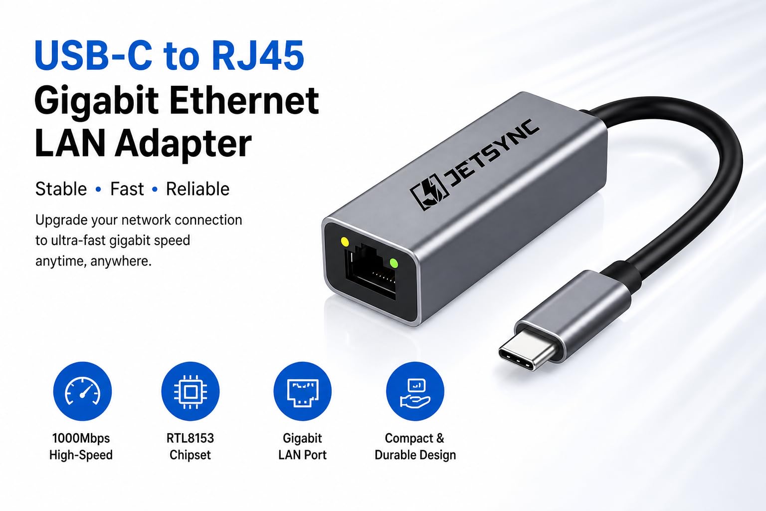USB-C to Ethernet Adapter - Gigabit Speed -2