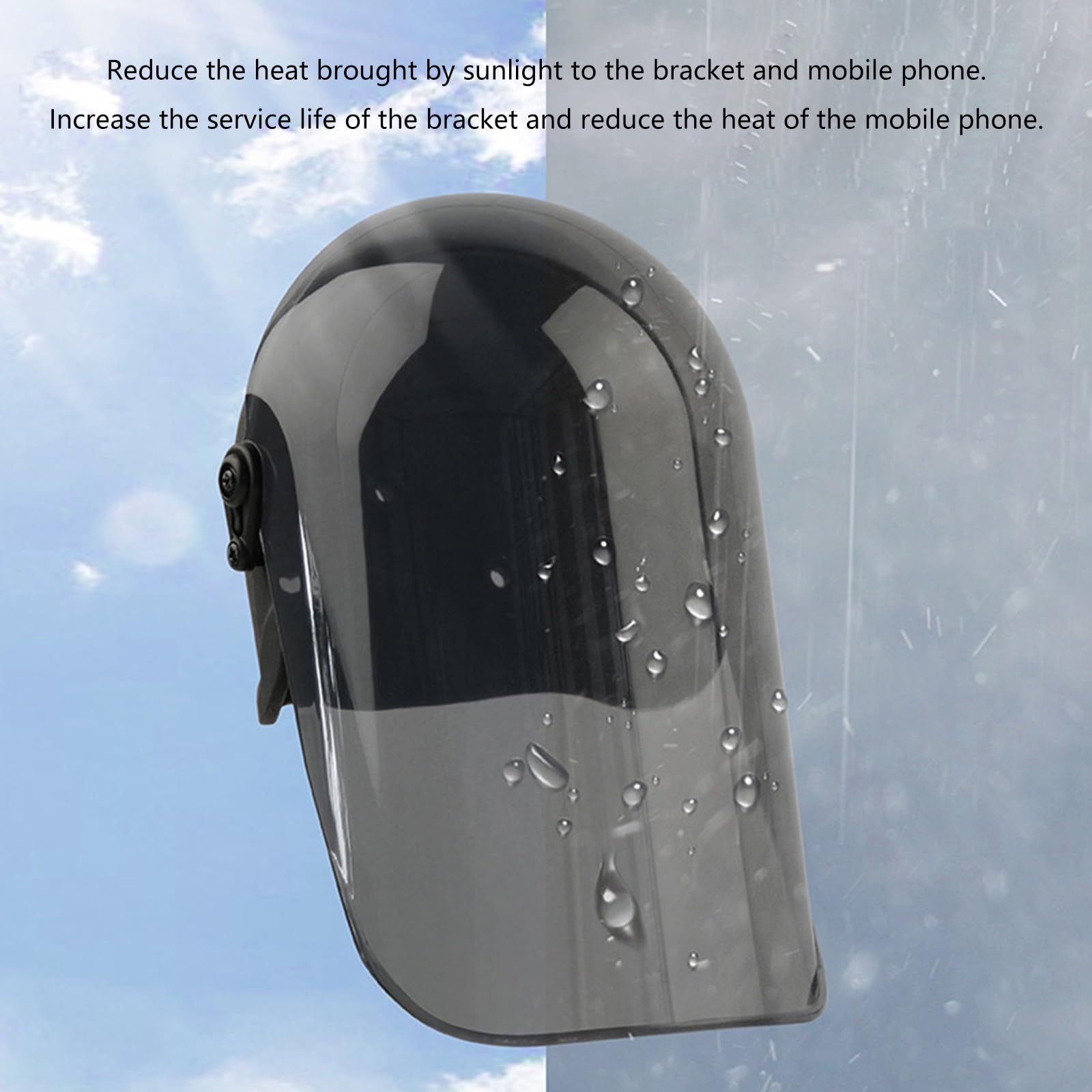 Supporto per telefono da moto, girevole a 360 gradi, con parasole per smartphone, facile visualizzazione e navigazione
