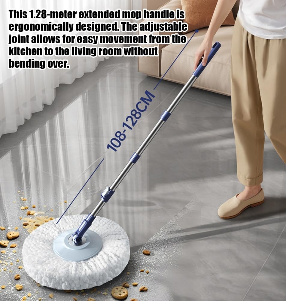 Spin Mop and Bucket Set,360° Foot Pedal Rotating Mops,Portable Floor Mops Bucket for Cleaning Laminate, Wood & Tile Floors,