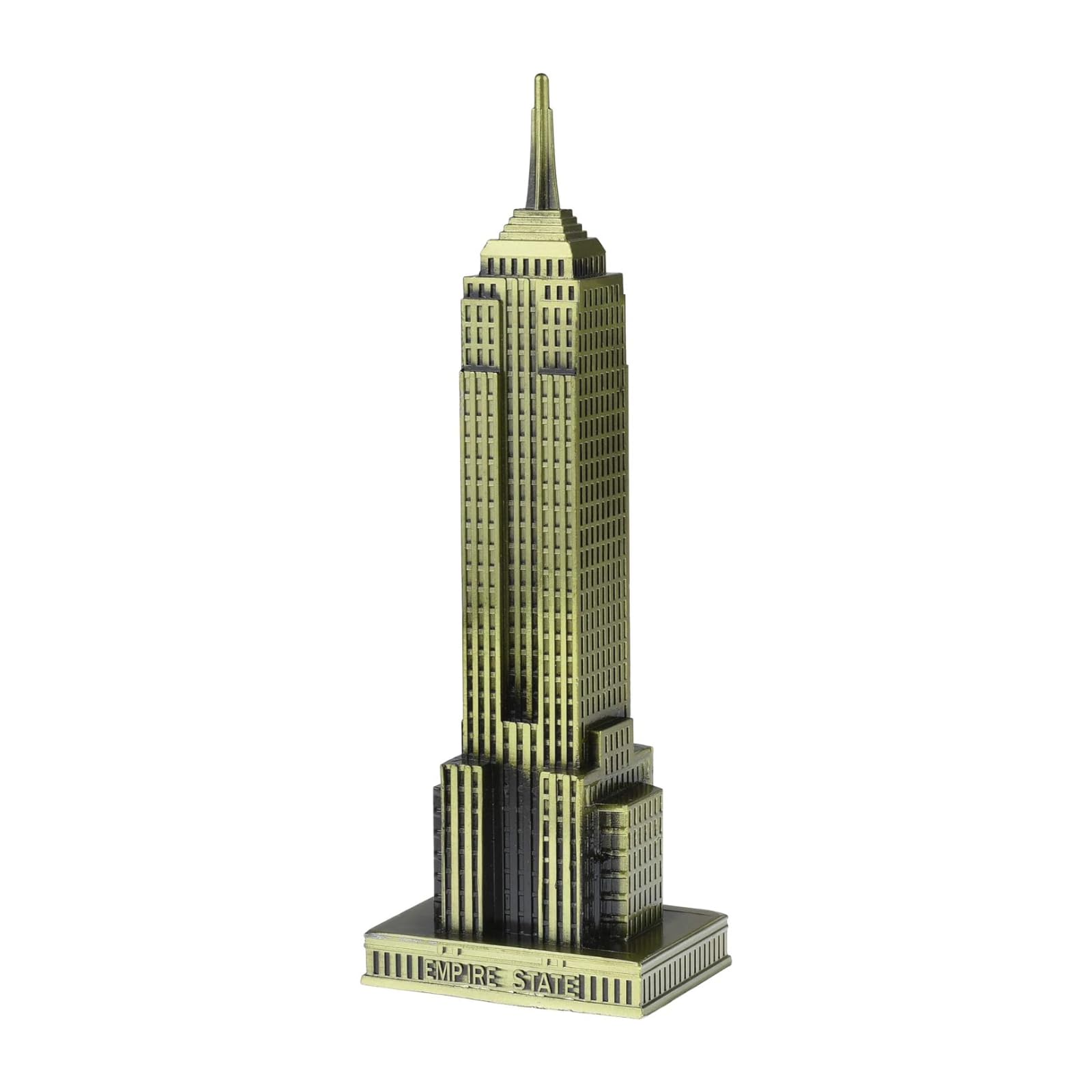Beautyflier Vintage Bronze 7 Inch New York Statue of Empire State Building Model Statue Collectible Figurine Home Desktop Décor, Collectible Artificial World Famous Buildings Sculpture.