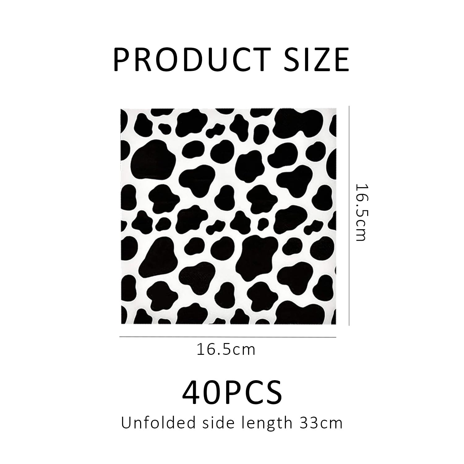 40 pañuelos de vaca, pañuelos para animales, decoración de vacas, suministros de fiesta, accesorios personalizados para fiestas, accesorios de decoración de la selva (negro)