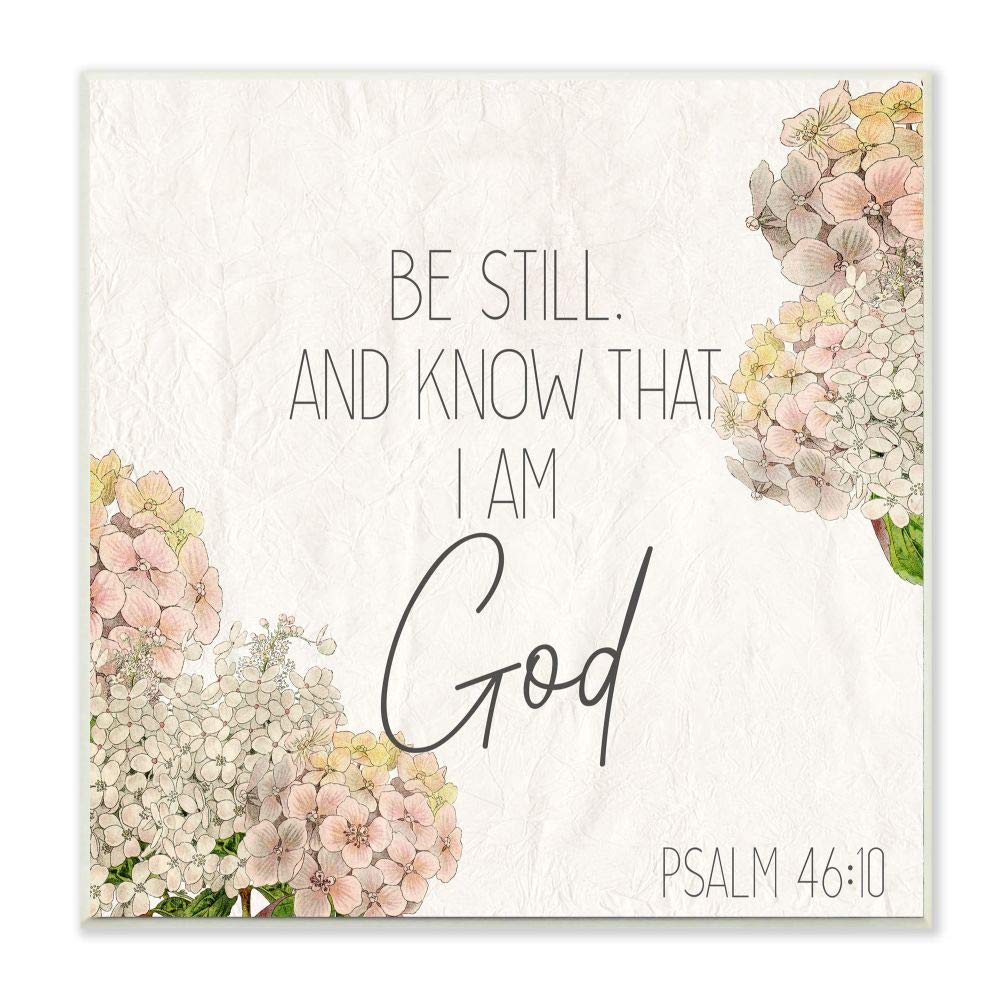 Stupell IndustriesBe Still Religious Flower Word, Design by Kim Allen Art, 12 x 12, Wall Plaque