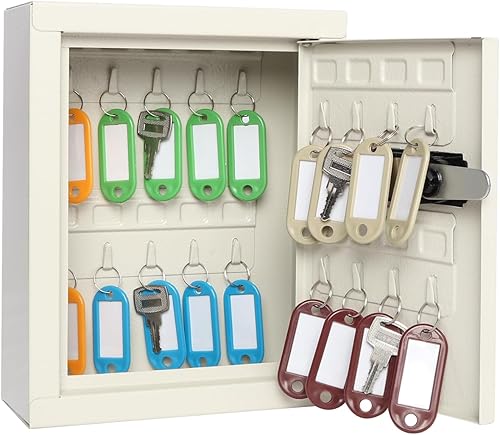 Caja de llaves de metal de seguridad con 20 ganchos, gabinete de bloqueo de combinación de montaje en pared ajustable mediano disponible en Yaxa El Salvador
