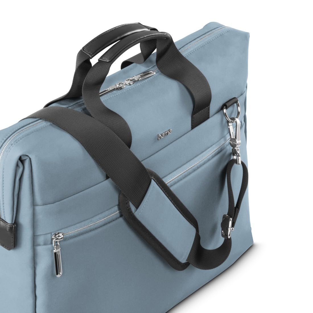 Hama | Maletín para portátil 15,6 pulgadas (funda protectora ordenador resistente acolchada bolso portátil 16 pulgadas carcasa protectora laptop bandolera ajustable ligera maleta trabajo oficina) azul