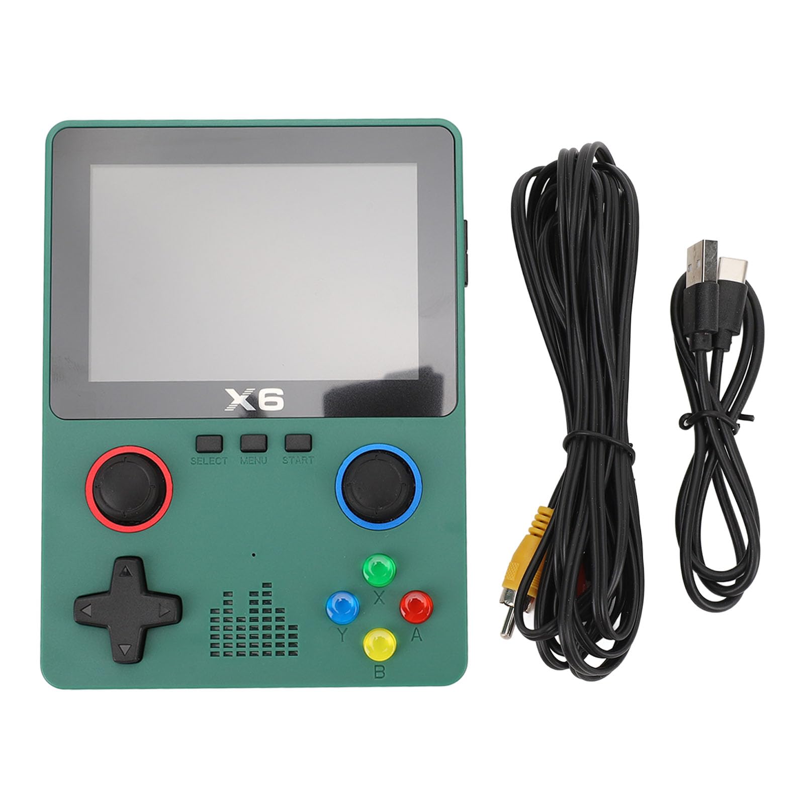 Sxhlseller Handheld-Retro-Spielekonsole mit 32-GB-Karte, 3,5-Zoll-IPS-HD-Bildschirm, Dual-Rocker für Erwachsene, 2000-mAh-, 6 Stunden Spielzeit (Green)