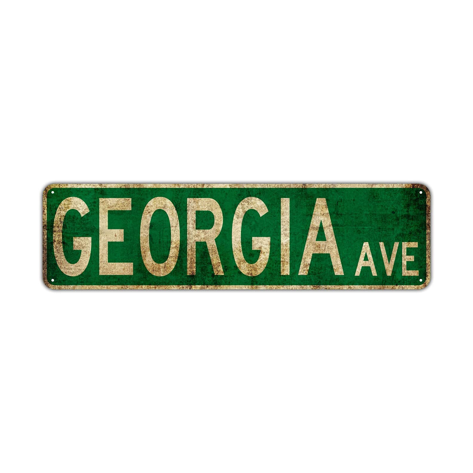 Georgia Ave Street Sign Rustic Vintage Retro Metal Decor Wall Shop Man Cave Bar Posters Tin Sign Metal Art Street Sign Wall Decoration Family Street Corner Garage Courtyard Corridor 4x16 Inch