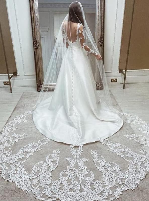 Abito Da Sposa Elegante In Raso Avorio, Scollo A V, Maniche Lunghe, Linea A, Strascico &ndash; Personalizzabile