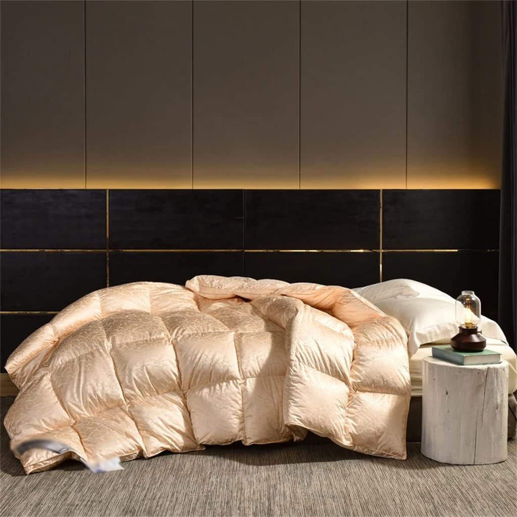 White Duck Down Quilt Down Fluffy Cozy Four Seasons Duvet Brocade Warm Queen King Quilted Comforters(200X230cm 2.5kg)