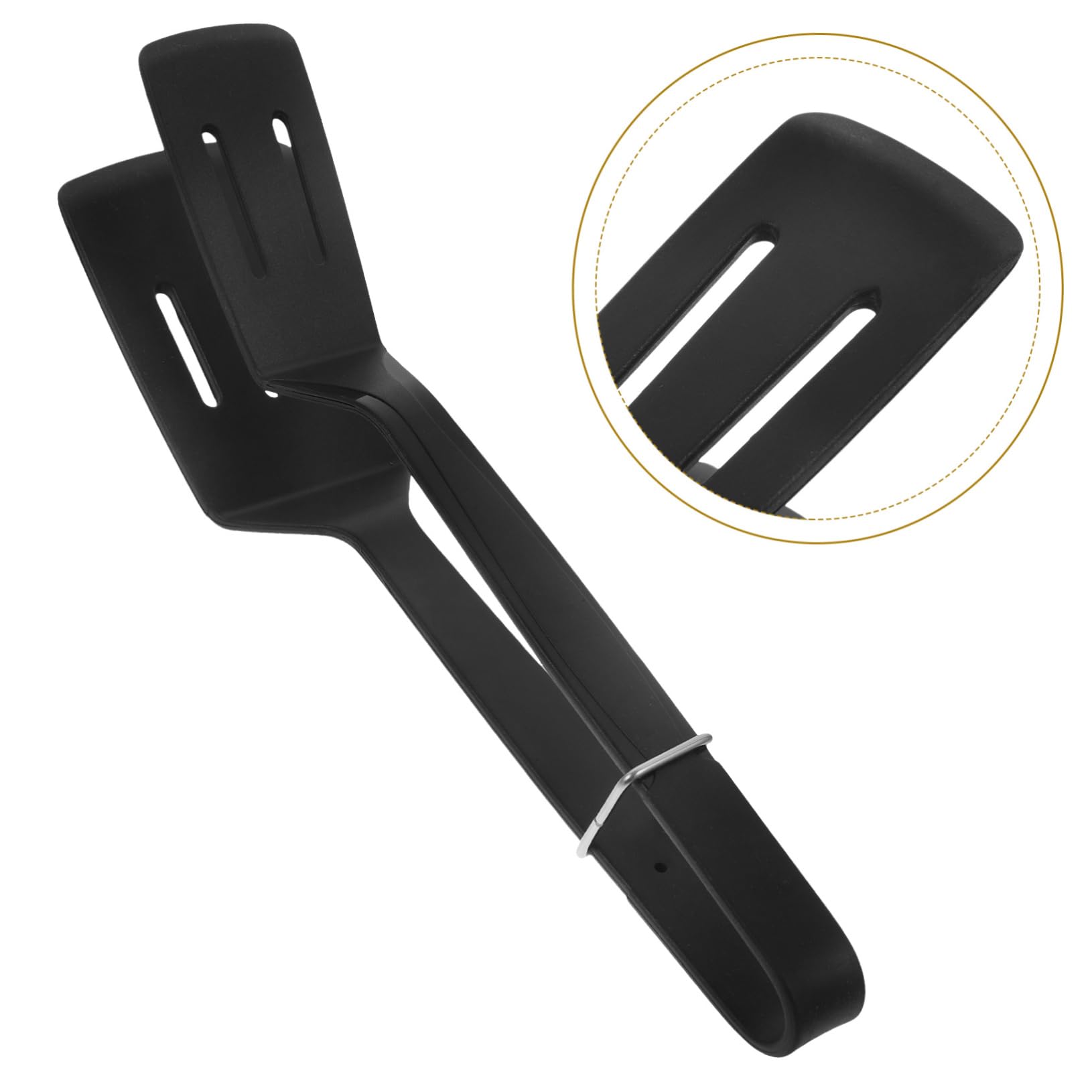 UPKOCH 2 Stück Bratspatel-Clip Dreher Zange Küche Burger-Smasher Grill Essenszange spachtel küchenzange fischzange bratwender Pfannenwender Zange Kochspatelzange Kieselgel Black