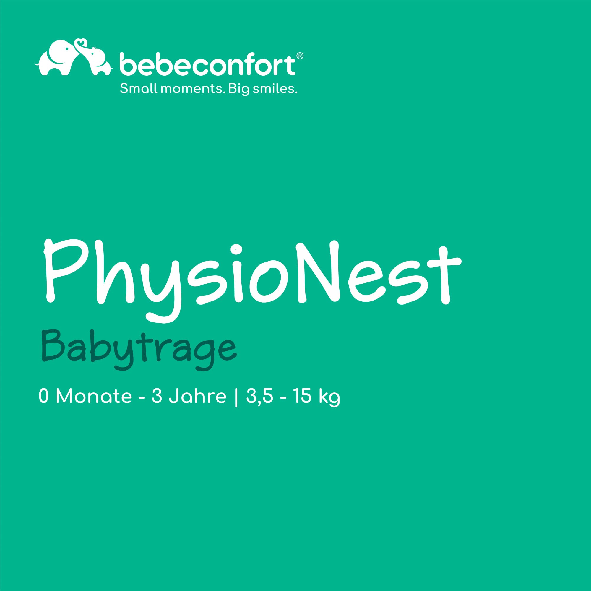 Bebeconfort PhysioNest Babytrage, Ergonomische Bauchtrage, nutzbar ab der Geburt bis ca. 3,5 Jahre, max. 15 kg, Grey Mist