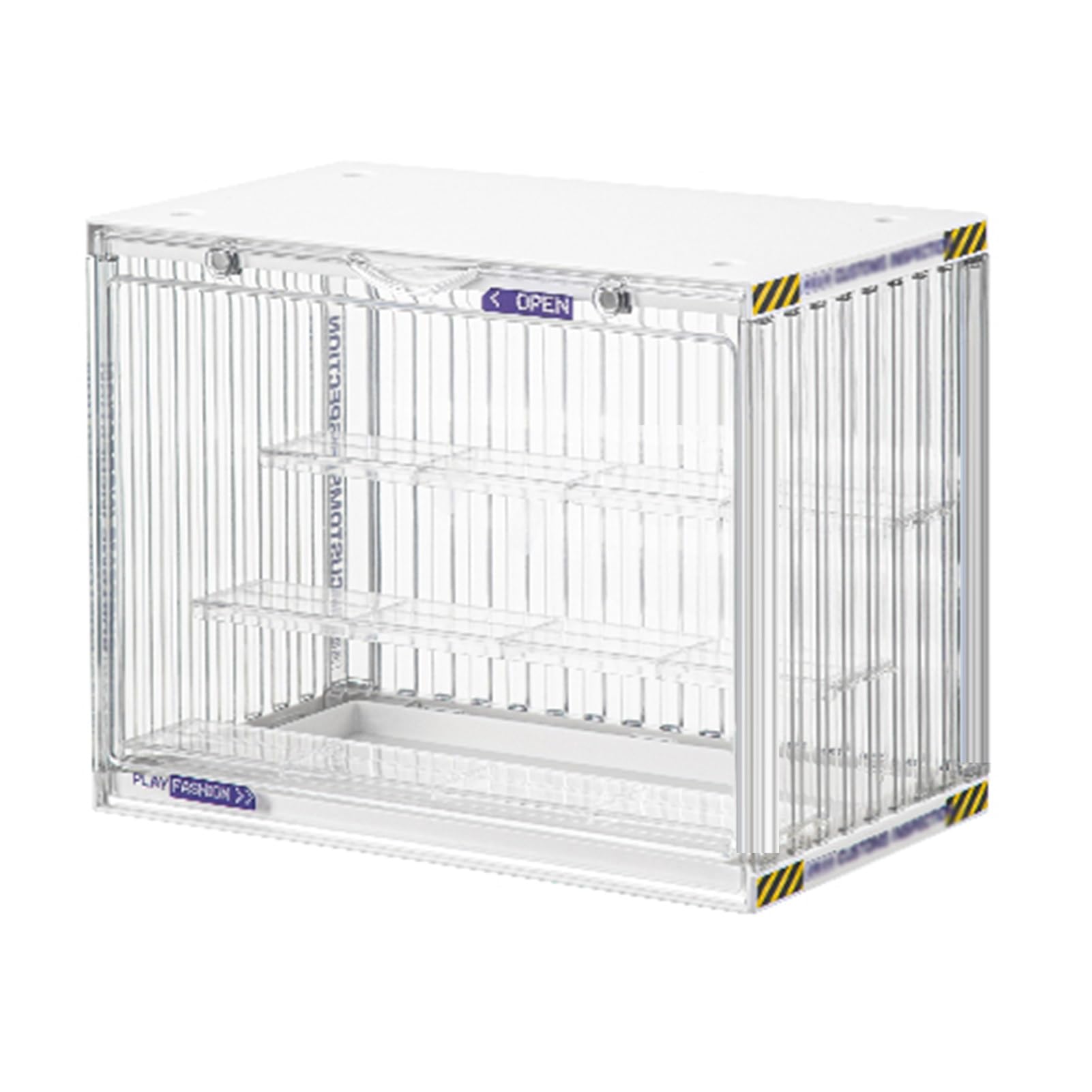 GOCHUSX Clear Display Case for Figures, Adjustable Acrylic Display Stand with Magnetic Door, Display Cabinet Organizer for Collectibles Mini Action Figures(Black,34x23x31.5cm)