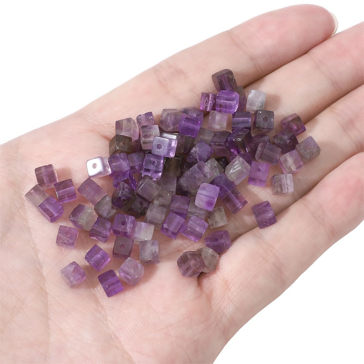 BEADIA Natürliche Halbedelstein Perlen – 4x4 Mm Würfel, Ca. 85 Stück, Für Schmuckherstellung