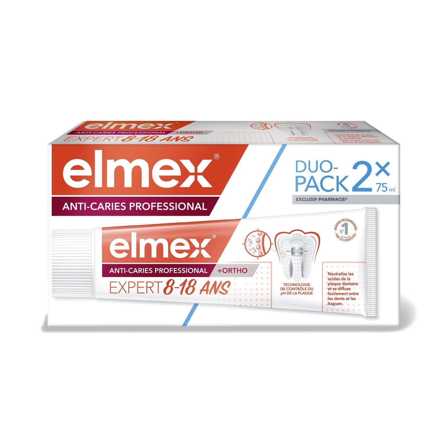 ELMEX – Soin Dentaire Junior Anti-caries, Protection Douce et Efficace pour Enfants (2x75mL) - Le Lot De 3