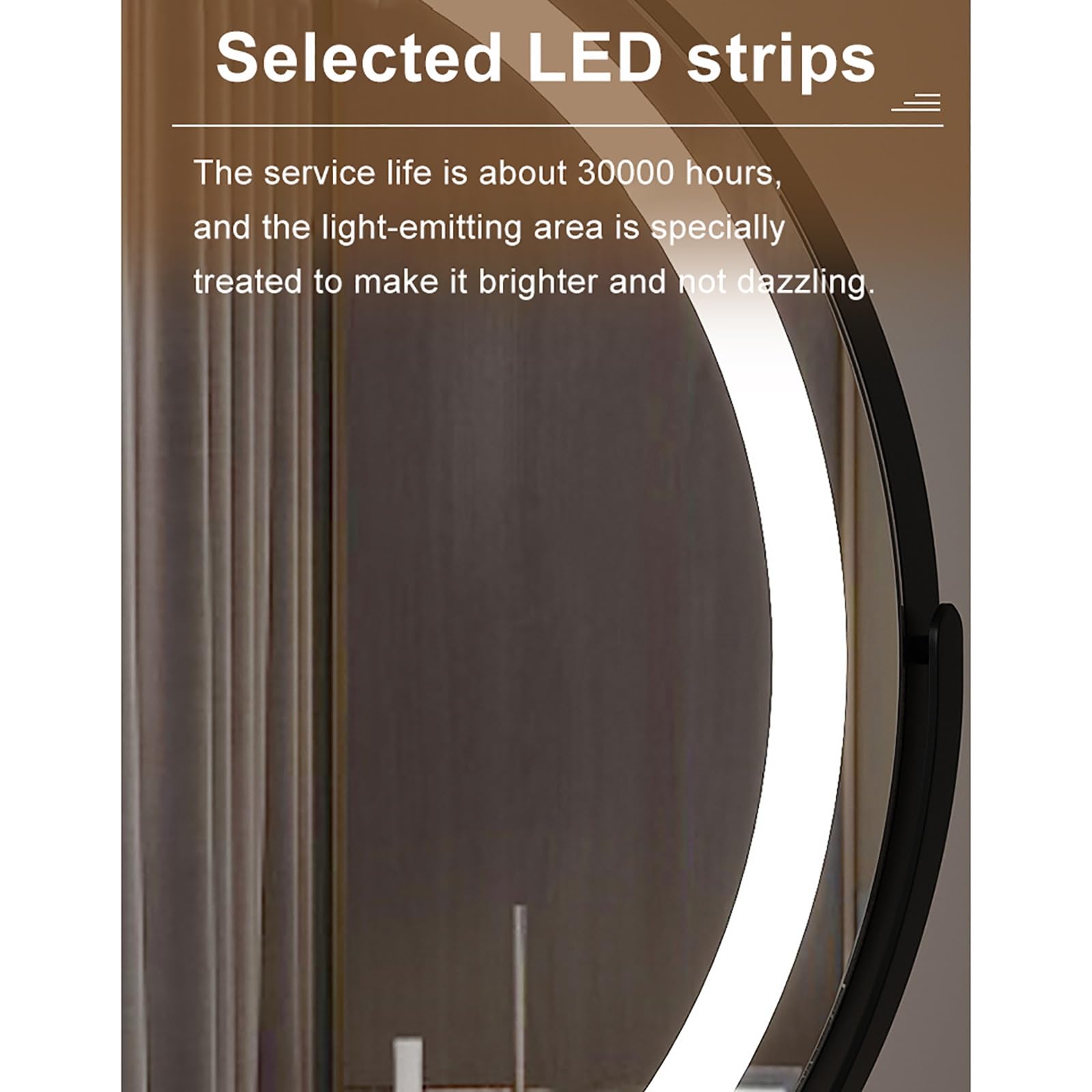 Miroir Coiffeuse LED, Miroir LED Coiffeuse Contrôle Tactile Miroir Lumineux, Miroir Coiffeuse 3 Modes de Couleur Contrôle Tactile, Miroir de Table cosmétique Rotatif à 360° avec lumières ( Color : Bri