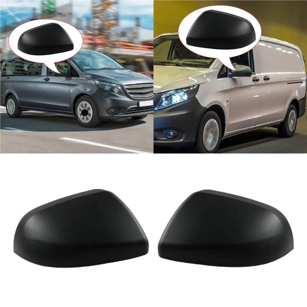 Cubiertas retrovisores Cubierta De Espejo Retrovisor, Piezas Repuesto Negras, Accesorios Para Vito W447 2014 2015 2016 2017 2018 2019 2020
