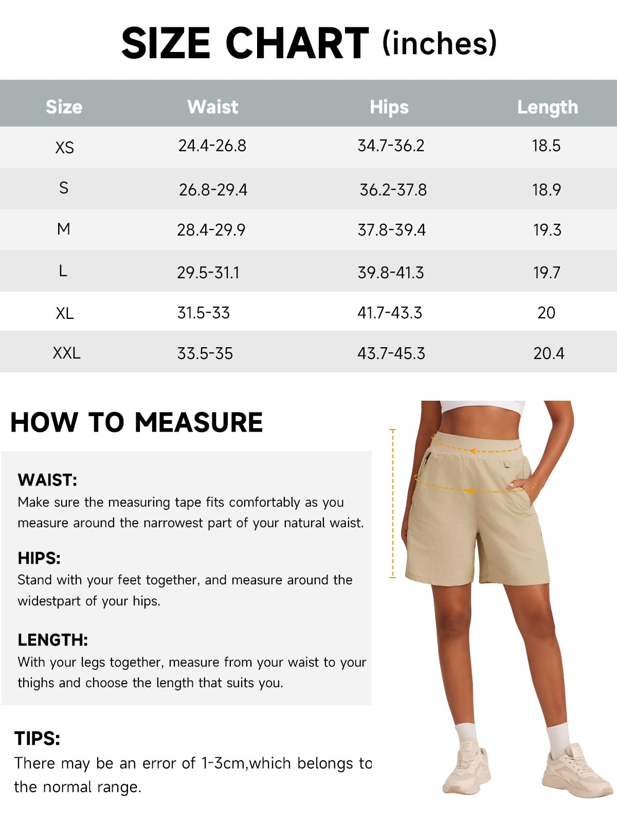 VUTRU Bermudas para mujer, pantalones cortos de verano, UPF50+ para senderismo, camping