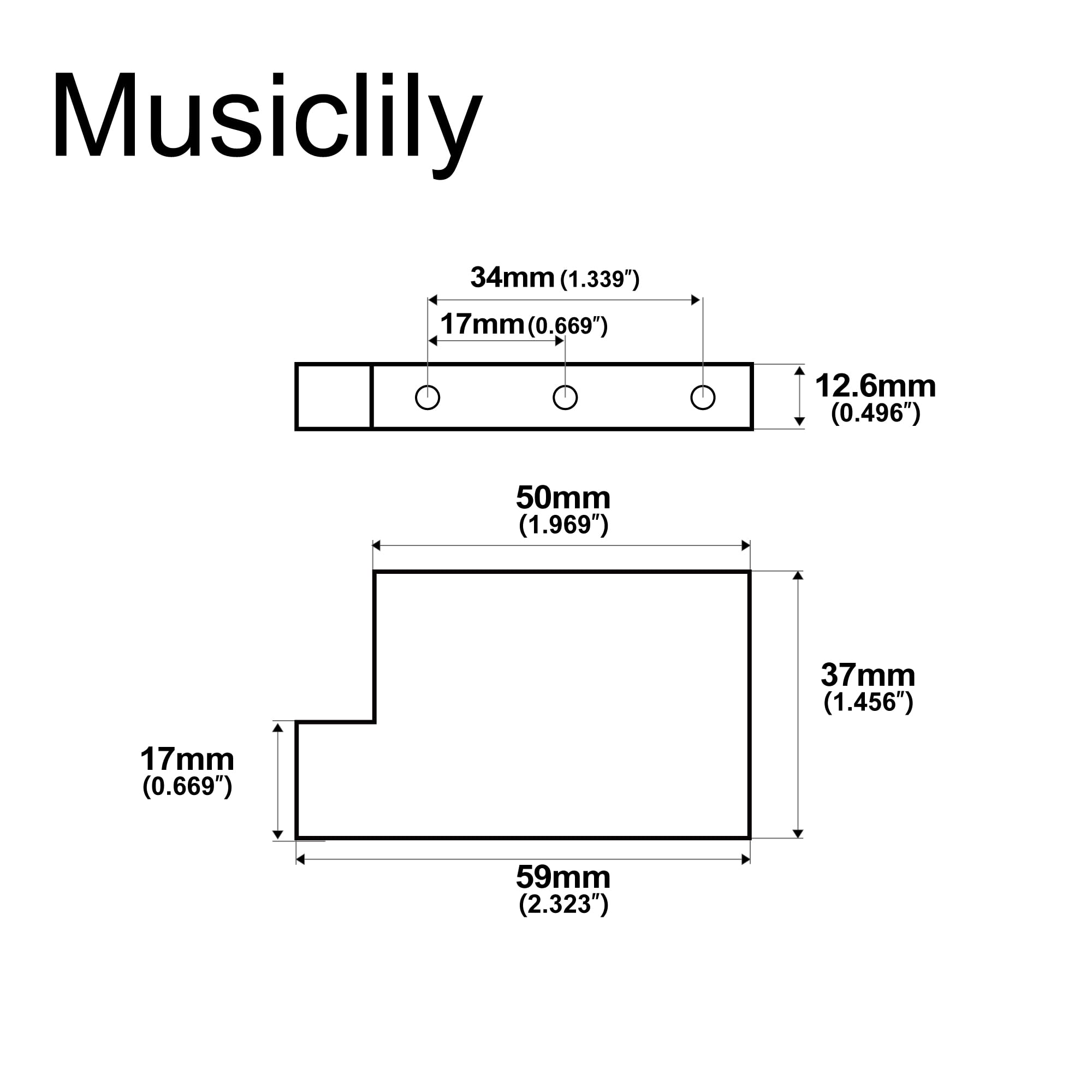 Musiclily Ultra 37mm Full Solid Steel L Shaped Tremolo Block for Electric Guitar Floyd Rose Locking Tremolo Bridge - Image 2